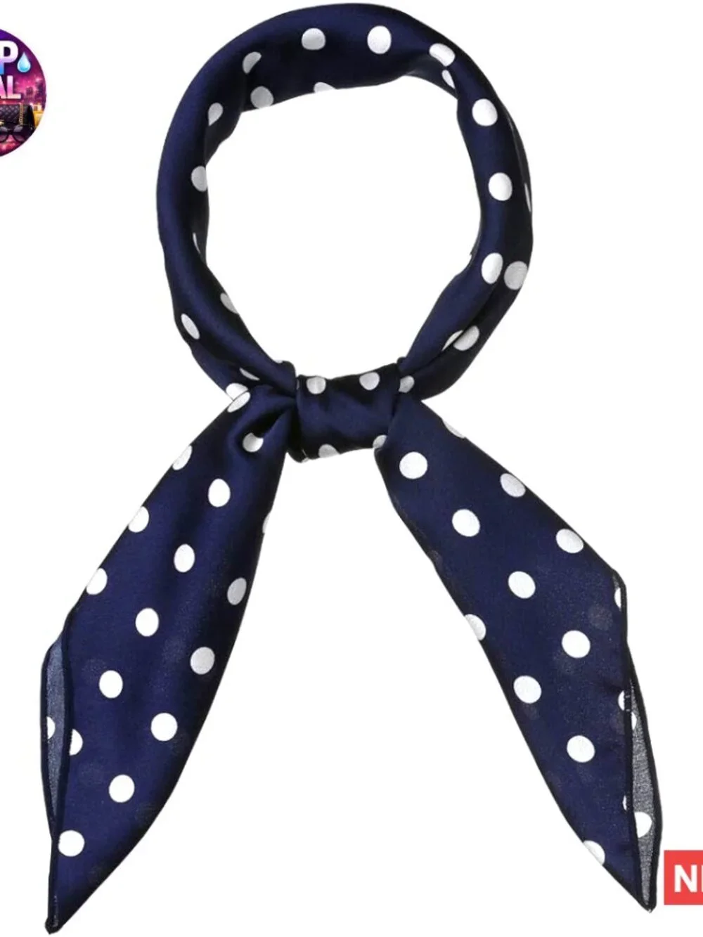 Polyester Polka Dot Square Scarf Kerchief Headband Accessory